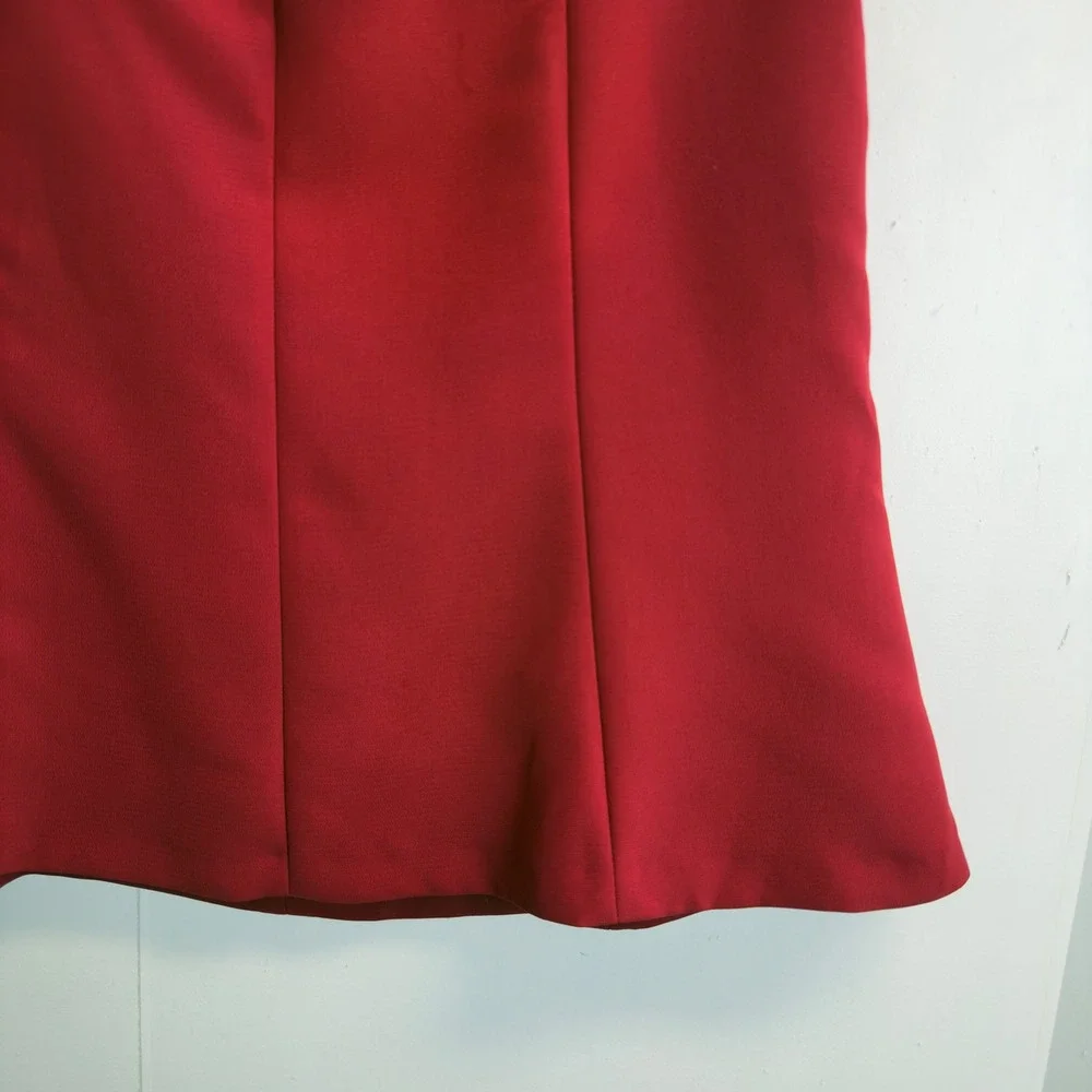 Stresa Womens Red 2 Piece Skirt Suit Set Blazer and A-Line Skirt Size 10
